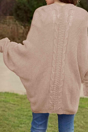 Comfy Chic Cable-Knit Dolman Sleeve Cardigan-MXSTUDIO.COM