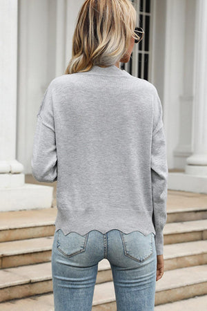 Comfy Chic Gray Long Sleeve Top - MXSTUDIO.COM