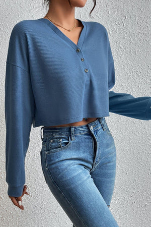 Comfy Chic Knitted Long Sleeve Crop Top - MXSTUDIO.COM