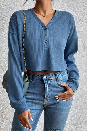 Comfy Chic Knitted Long Sleeve Crop Top - MXSTUDIO.COM