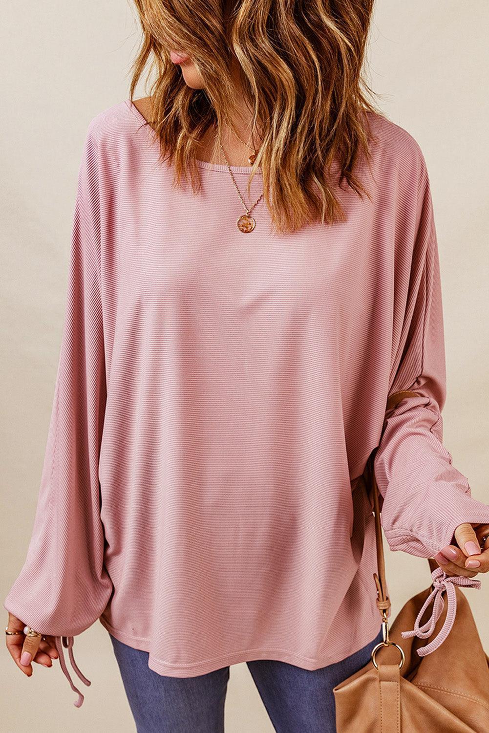 Comfy Chic Long Sleeve Dolman Sleeve Blouse - MXSTUDIO.COM