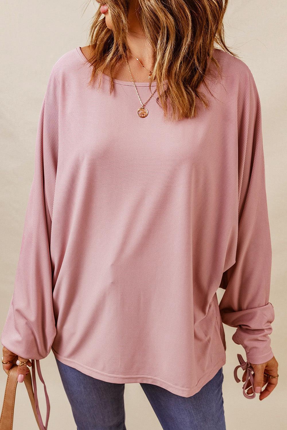 Comfy Chic Long Sleeve Dolman Sleeve Blouse - MXSTUDIO.COM