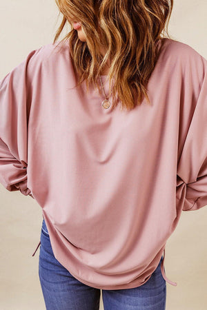 Comfy Chic Long Sleeve Dolman Sleeve Blouse - MXSTUDIO.COM