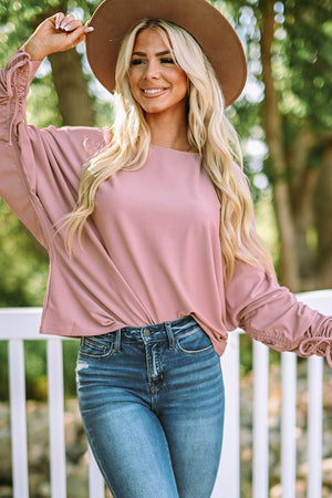 Comfy Chic Long Sleeve Dolman Sleeve Blouse - MXSTUDIO.COM