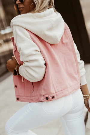 Comfy Chic Sherpa Trim Denim Jacket - MXSTUDIO.COM