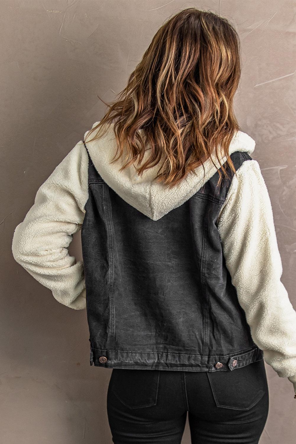 Comfy Chic Sherpa Trim Denim Jacket - MXSTUDIO.COM