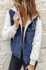 Comfy Chic Sherpa Trim Denim Jacket - MXSTUDIO.COM