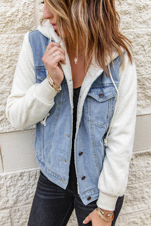 Comfy Chic Sherpa Trim Denim Jacket - MXSTUDIO.COM