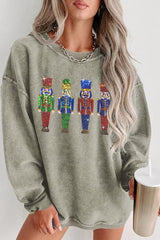 Comfy Christmas Sequin Nutcracker Sweatshirt-MXSTUDIO.COM