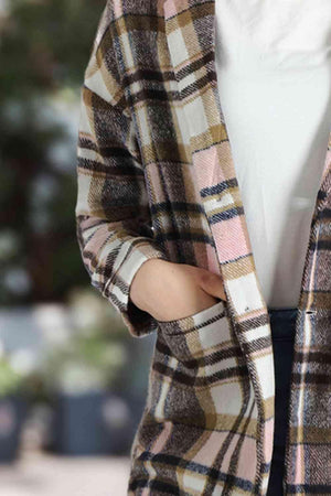 Comfy Companion Long Plaid Coat-MXSTUDIO.COM