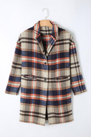 Comfy Companion Long Plaid Coat-MXSTUDIO.COM