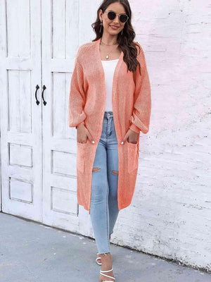 Comfy Embrace Open Front Balloon Sleeve Cardigan - MXSTUDIO.COM