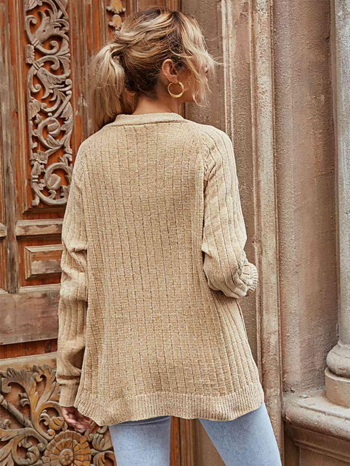 Comfy Layer Open Front Knit Cardigan - MXSTUDIO.COM