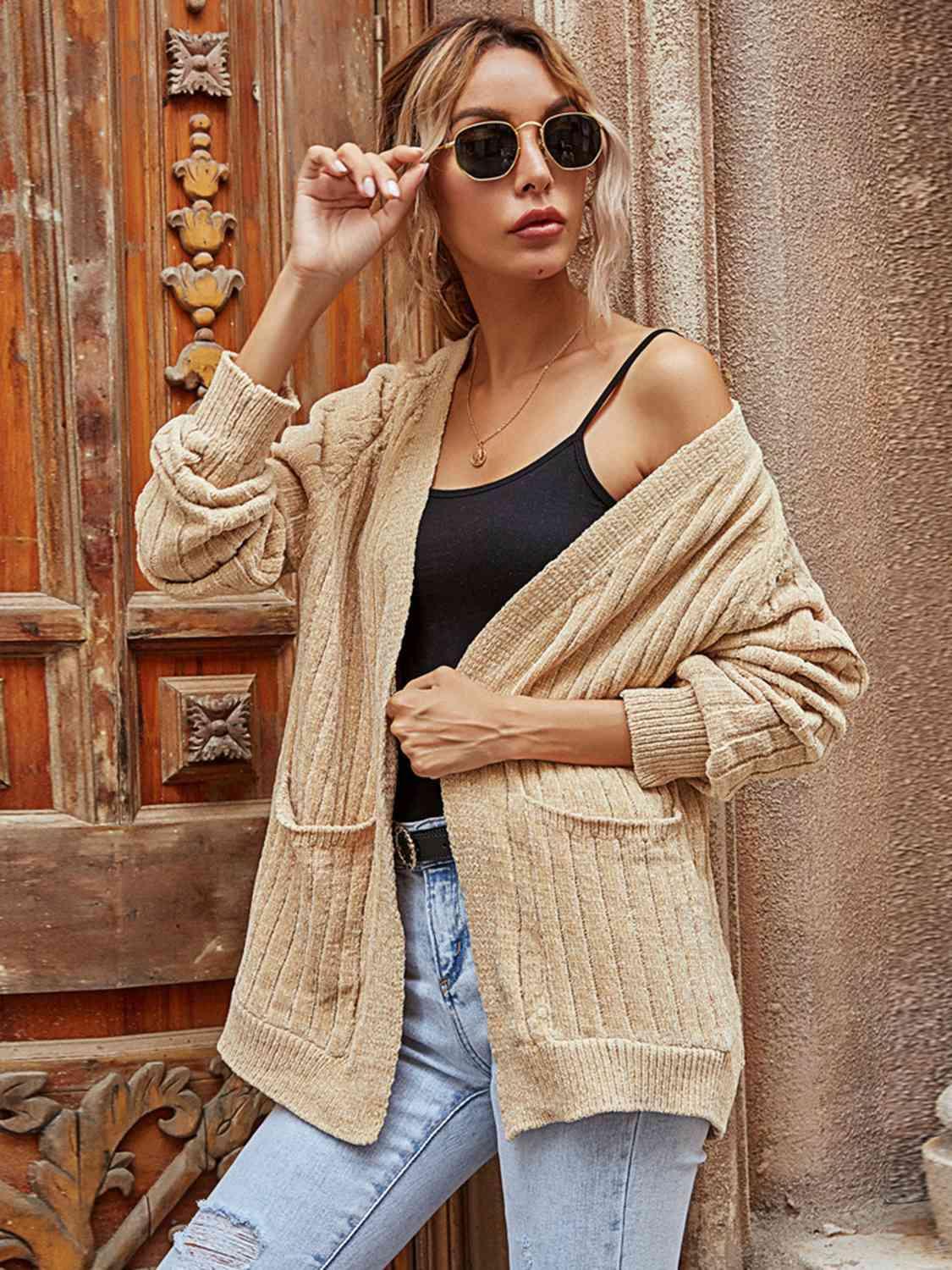 Comfy Layer Open Front Knit Cardigan - MXSTUDIO.COM