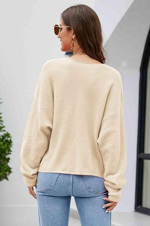 Comfy Leisure V Neck Knit Sweater - MXSTUDIO.COM