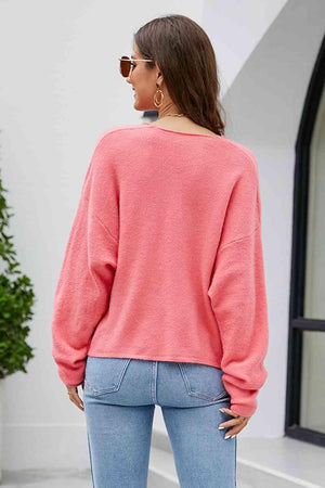 Comfy Leisure V Neck Knit Sweater - MXSTUDIO.COM