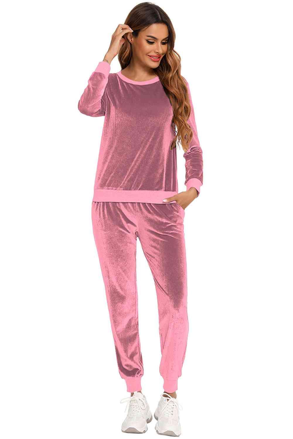 Comfy Long Sleeve Top and Pants Loungewear Set - MXSTUDIO.COM