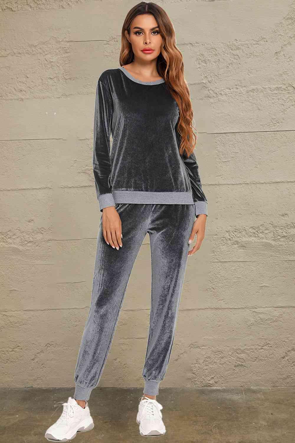 Comfy Long Sleeve Top and Pants Loungewear Set - MXSTUDIO.COM