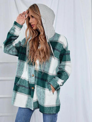 Comfy Protection Plaid Hooded Jacket - MXSTUDIO.COM