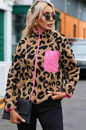 Comfy Wild Zip Up Leopard Print Jacket - MXSTUDIO.COM