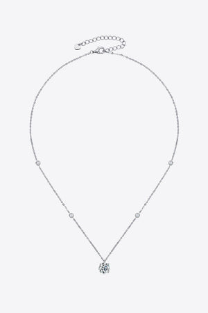 Compelling Zircon Accents 2 Carat Moissanite Necklace - MXSTUDIO.COM