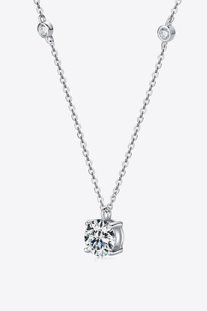 Compelling Zircon Accents 2 Carat Moissanite Necklace - MXSTUDIO.COM