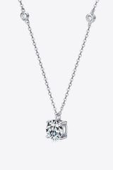 Compelling Zircon Accents 2 Carat Moissanite Necklace - MXSTUDIO.COM