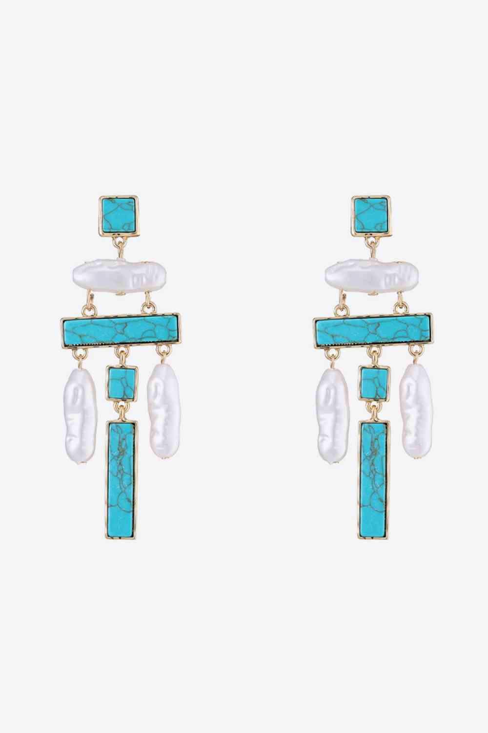 Complete Allure Alloy Turquoise Earrings-MXSTUDIO.COM