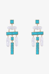 Complete Allure Alloy Turquoise Earrings-MXSTUDIO.COM