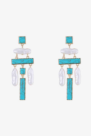 Complete Allure Alloy Turquoise Earrings-MXSTUDIO.COM