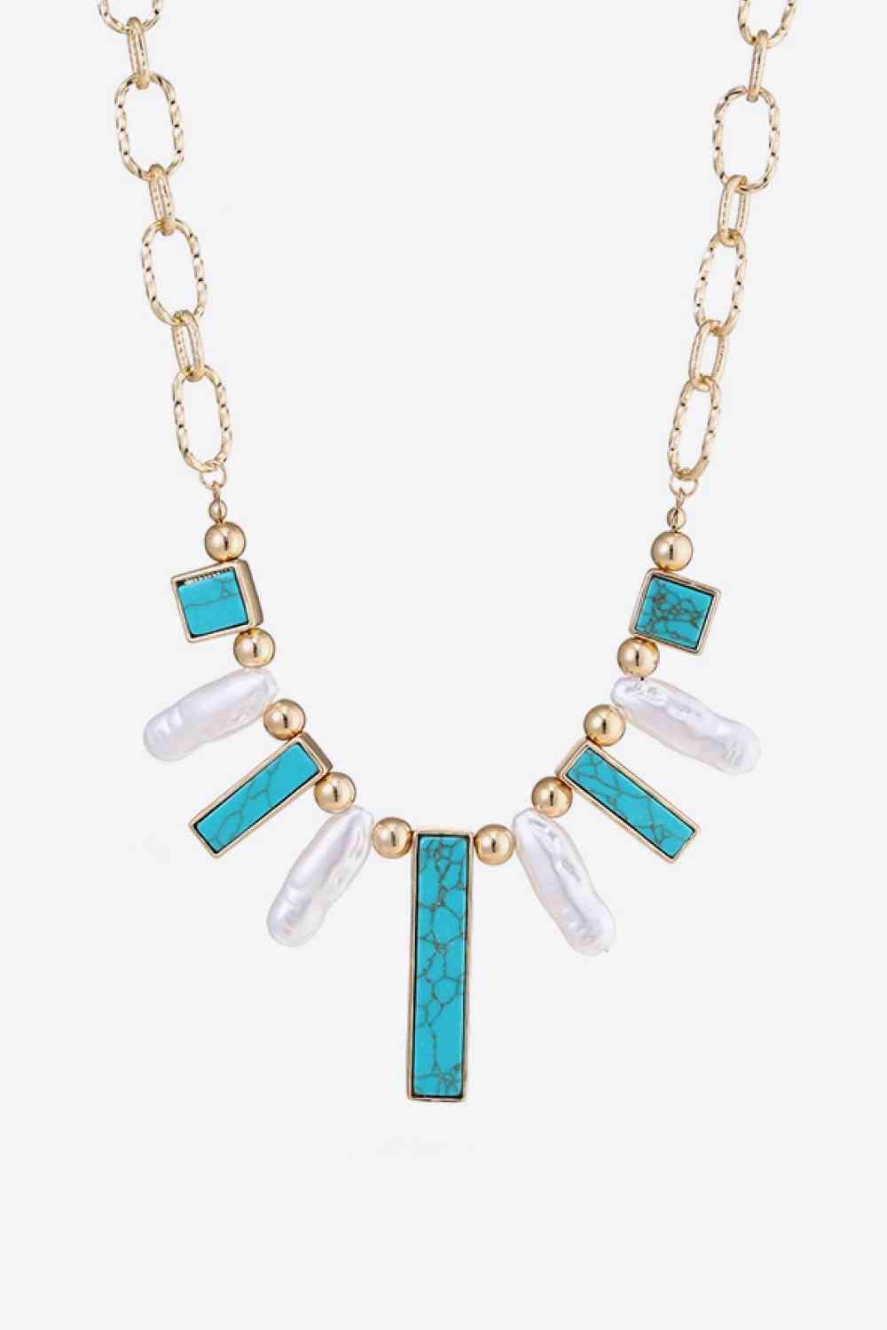 Complete Allure Alloy Turquoise Necklace-MXSTUDIO.COM