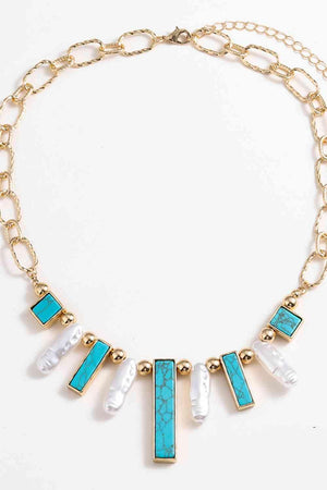 Complete Allure Alloy Turquoise Necklace-MXSTUDIO.COM