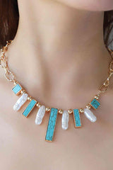 Complete Allure Alloy Turquoise Necklace-MXSTUDIO.COM