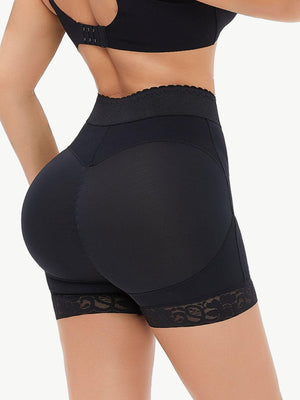 Compression Zip-Up Lace Trim Shaping Shorts - MXSTUDIO.COM