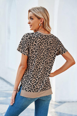 Confident Leopard Print Short Sleeve Tee - MXSTUDIO.COM