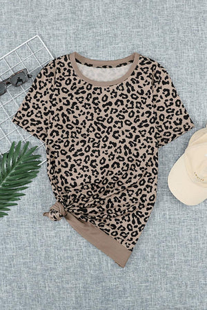 Confident Leopard Print Short Sleeve Tee - MXSTUDIO.COM