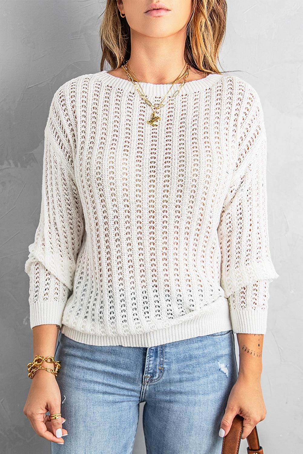 Confident Openwork Sweater - MXSTUDIO.COM