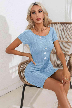 Confidently Chic Short Sleeve Knit Dress - MXSTUDIO.COM