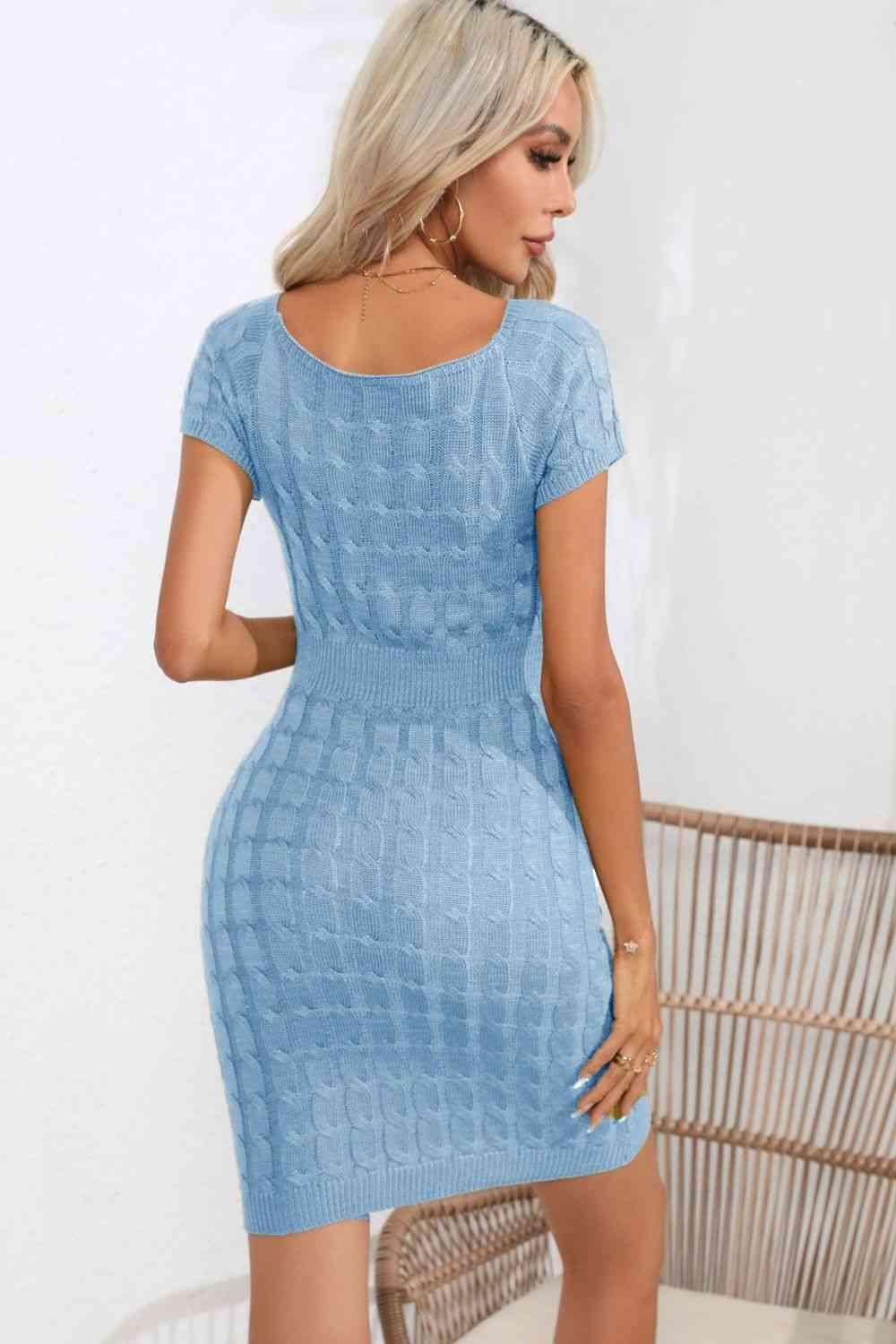 Confidently Chic Short Sleeve Knit Dress - MXSTUDIO.COM