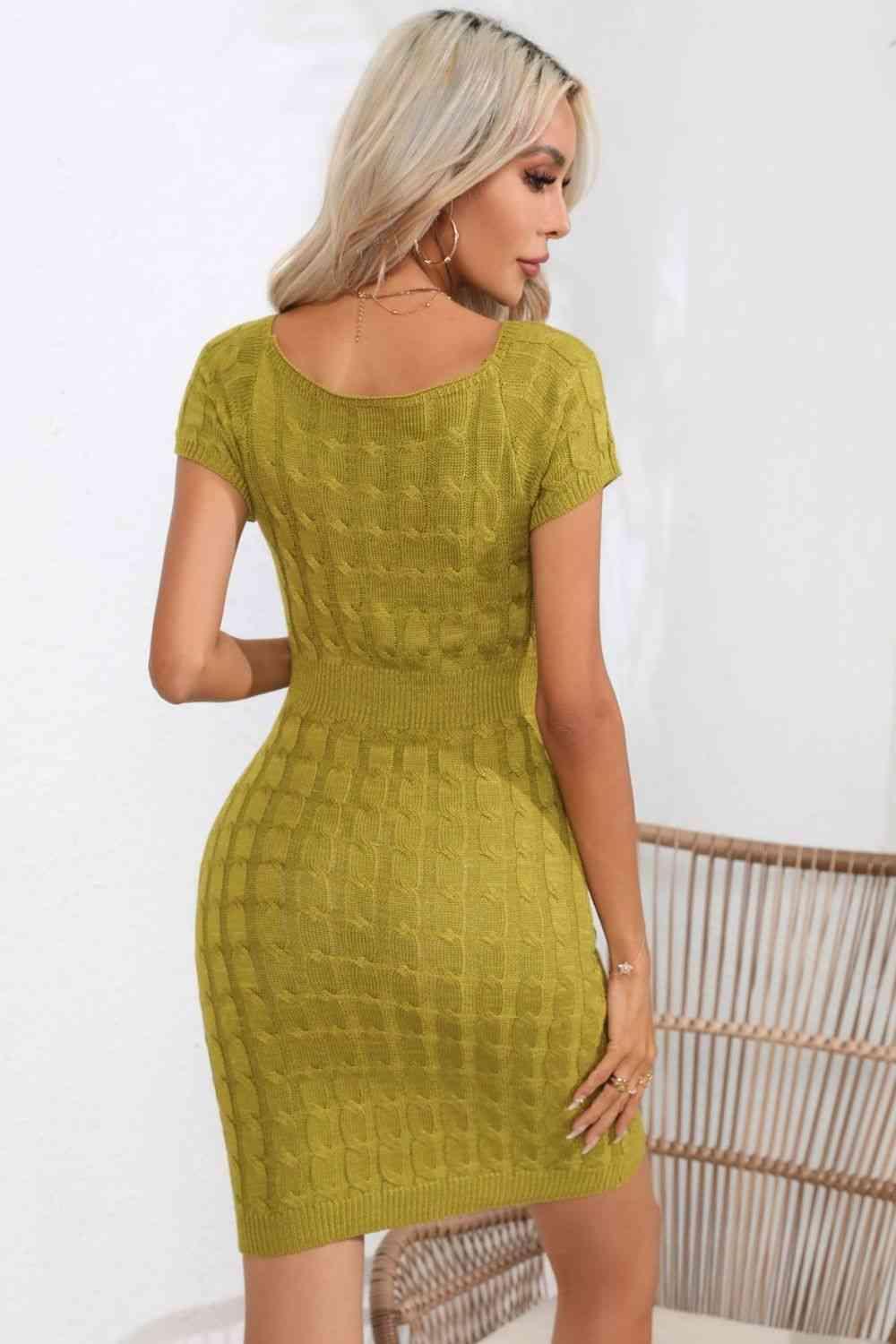 Confidently Chic Short Sleeve Knit Dress - MXSTUDIO.COM