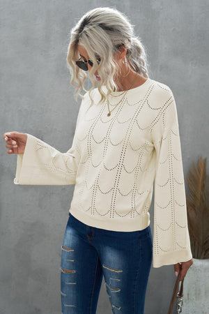 Confirmed Coziness Openwork Knit Pullover Sweater - MXSTUDIO.COM