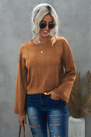 Confirmed Coziness Openwork Knit Pullover Sweater - MXSTUDIO.COM