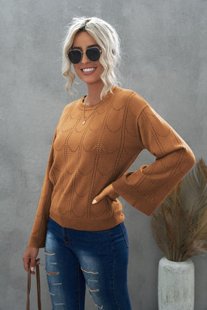 Confirmed Coziness Openwork Knit Pullover Sweater - MXSTUDIO.COM