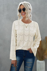 Confirmed Coziness Openwork Knit Pullover Sweater - MXSTUDIO.COM