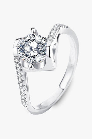 Constant Shine Platinum-Plated 1 Carat Moissanite Ring - MXSTUDIO.COM