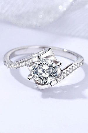 Constant Shine Platinum-Plated 1 Carat Moissanite Ring - MXSTUDIO.COM