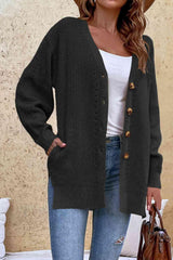 Constant Warmth Knitted Button Front Cardigan-MXSTUDIO.COM