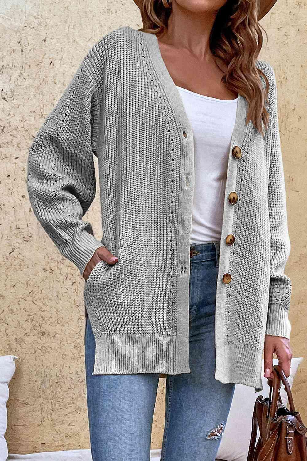 Constant Warmth Knitted Button Front Cardigan-MXSTUDIO.COM