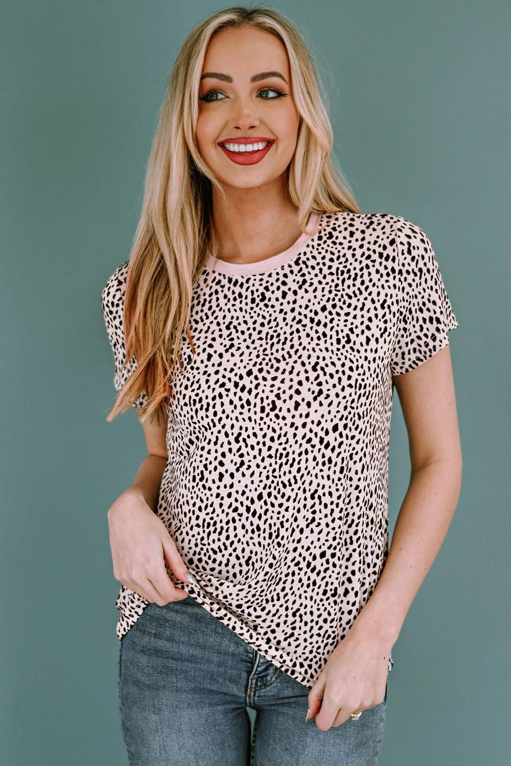 Contagious Charm Leopard Print Tee Shirt - MXSTUDIO.COM