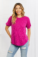 Contemporary Animal Textured Magenta Womens Top - MXSTUDIO.COM